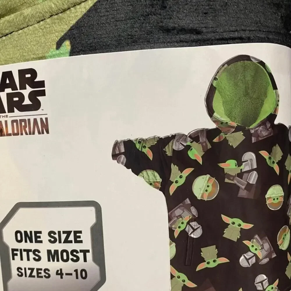 Star Wars Yoda Mandalorian Kids Oversized Hoodie Wearable Blanket One Size NWT